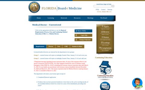 Florida Board of Medicine » Medical Doctor – Unrestricted ...