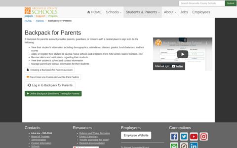Backpack for Parents - Greenville County Schools