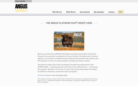 Angus Credit Card - Angus Foundation