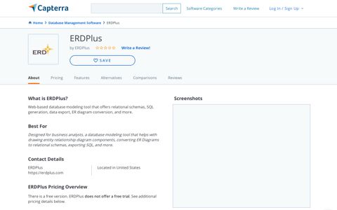 ERDPlus Reviews and Pricing - 2020 - Capterra