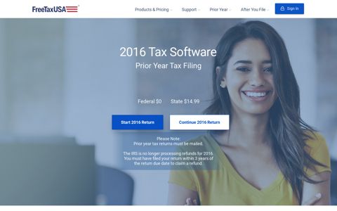 File 2016 Federal Taxes (100% Free) on FreeTaxUSA®
