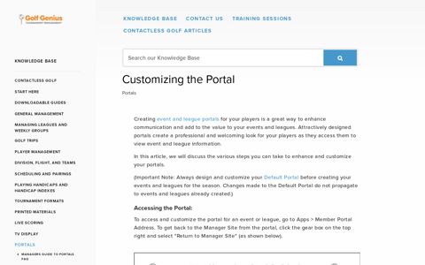 Customizing the Portal - Golfgenius