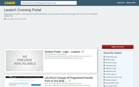 Lautech Crossing Portal - Loginii.com