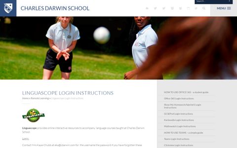 Linguascope Login Instructions - Charles Darwin School