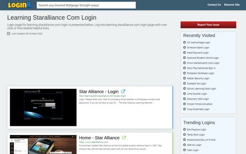 Learning Staralliance Com Login - Loginii.com