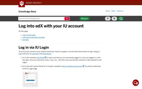 Log into edX with your IU account - IU Knowledge Base