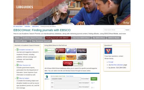 Finding journals with EBSCO - EBSCOHost - LibGuides at ...