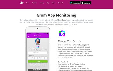Grom App Monitoring | MamaBear App