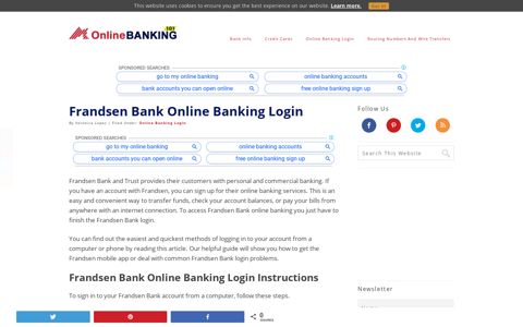 Frandsen Bank Online Banking Login | OnlineBanking101.com