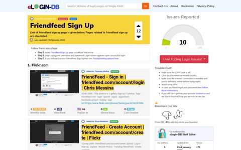 Friendfeed Sign Up - A database full of login pages from all ...
