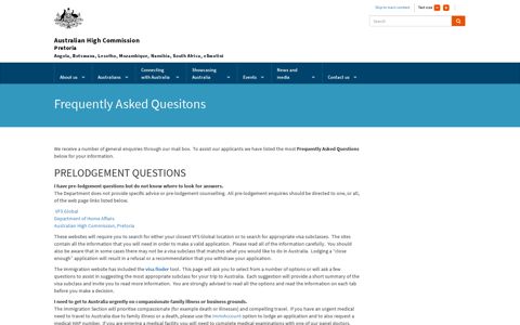 Frequently Asked Quesitons - Australian High Commission in ...