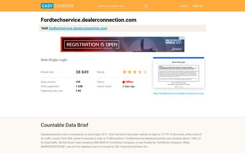 Fordtechservice.dealerconnection.com: Web Single Login