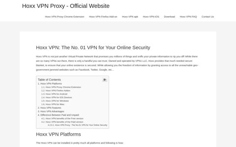 Hoxx VPN Proxy : The No.01 VPN for Your Online Security