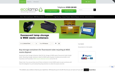 WEEE Waste fluorescent lamp storage solutions ... - Ecolamp
