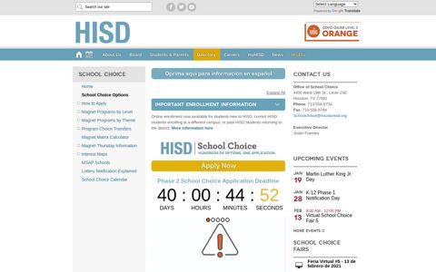 School Choice / School Choice Options - Houston ISD