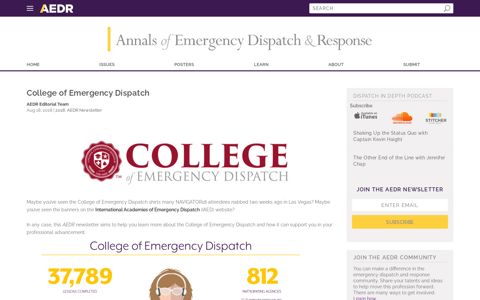 College of Emergency Dispatch | AEDR Journal