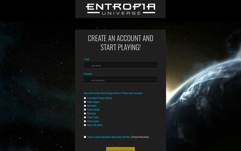 Create Your Entropia Universe Account - Entropia Universe