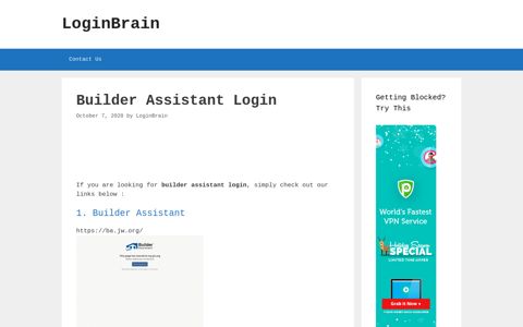 Builder Assistant - Builder Assistant - LoginBrain