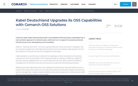 Kabel Deutschland Upgrades its OSS Capabilities with ...