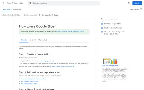 How to use Google Slides - Computer - Docs Editors Help