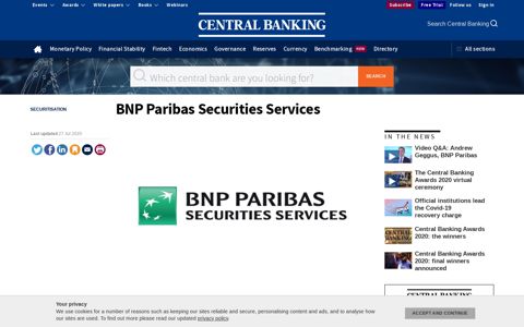 BNP Paribas Securities Services - Central Banking