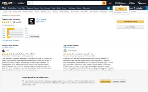 Eurosport - Amazon.co.uk:Customer reviews