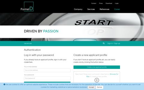 Log in with your password - Vacancies - Formel D