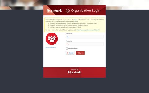 Fit 2 Work Applicant Login Page Organisation Login ...
