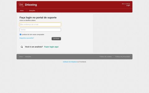 Faça login no portal de suporte - D4swing - Freshdesk