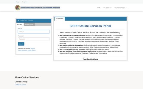 IDFPR Online Services Portal