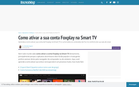 Como ativar a sua conta Foxplay na Smart TV | Aplicativos e ...