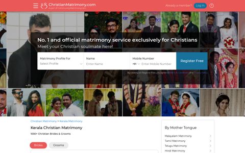 Kerala Christian Matrimony - ChristianMatrimony.com