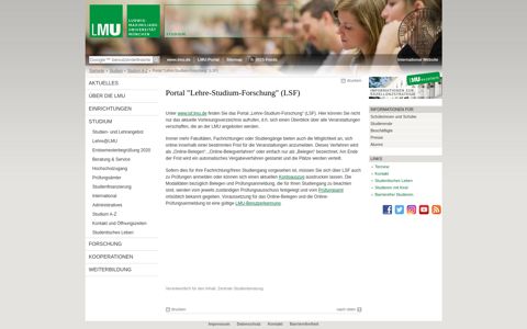 Portal "Lehre-Studium-Forschung" (LSF) - LMU München