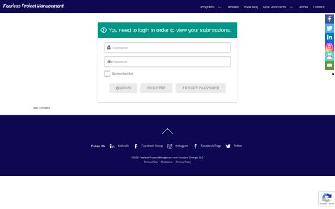 eform User Portal - Fearless Project Management