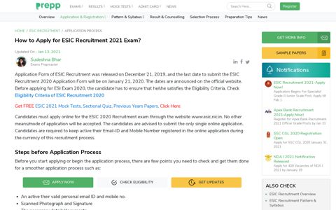 How to Apply for ESIC Recruitment 2020 Exam? - prepp logo