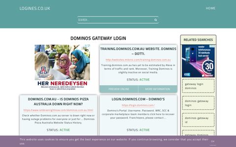 dominos gateway login - General Information about Login