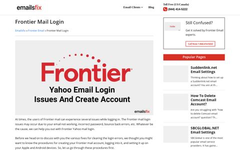 Frontier Mail Login Issues - Frontier Yahoo Mail Login - Emailsfix