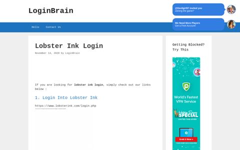 Lobster Ink Login Into Lobster Ink - LoginBrain