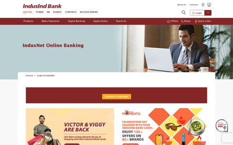 Login to IndusNet Online Banking - IndusInd Bank