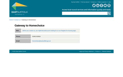 Gateway to Homechoice » East Suffolk Council