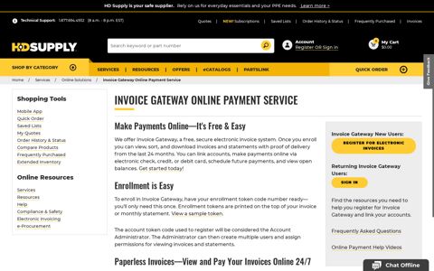Electronic Invoicing - Online Payment Services | HD Supply