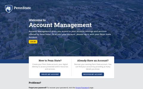 Penn State Account Management: Login
