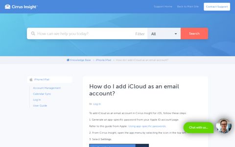 How do I add iCloud as an email account? | Cirrus Insight