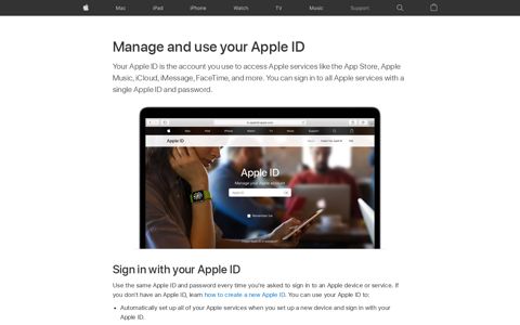 Manage and use your Apple ID - Apple Support