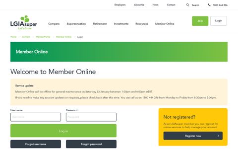 Welcome to Member Online | LGIAsuper