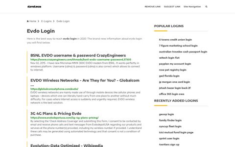 Evdo Login ❤️ One Click Access - iLoveLogin