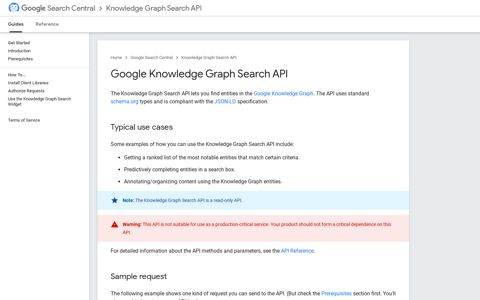 Google Knowledge Graph Search API | Google Developers