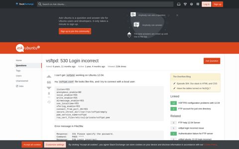 server - vsftpd: 530 Login incorrect - Ask Ubuntu