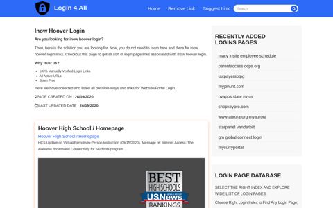 inow hoover login - Official Login Page [100% Verified] - Login 4 All