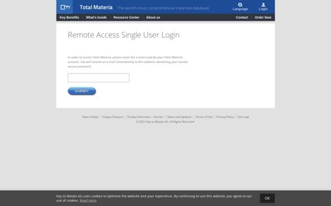 Remote Access Single User Login - Total Materia